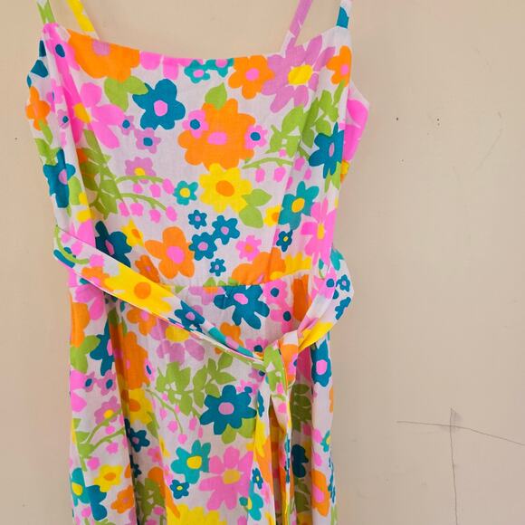 New Show Me Your Mumu Amalfi Coast Midi Dress Floral Linen Petal Women's Size L - Picture 7 of 12